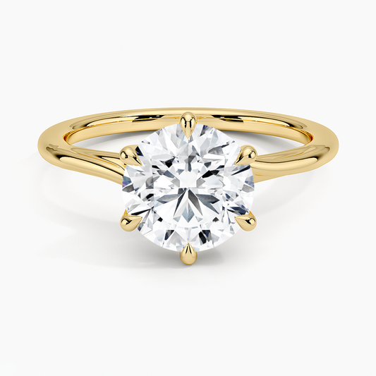 Bague sur mesure en or jaune 18 carats avec diamants synthétiques – Taille 7 US (LDC 1032)