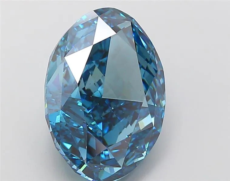 10.03ct Oval Lab Grown Diamond (Colour Fancy Vivid Blue, Clarity VS2, IGI Certified)