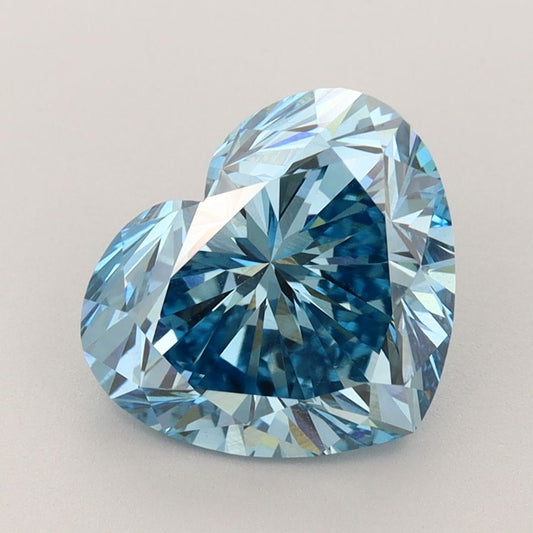 Lab-Grown Heart Diamond - 4.03 Carats, Fancy Vivid Blue Color, VVS2 Clarity - Certified by IGI - Report Number: LG593368486