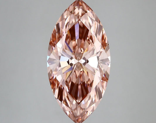 Lab-Grown Marquise Diamond - 5.02 Carats, Fancy Vivid Pink Color, VS1 Clarity - Certified by IGI - Report Number: LG669450456