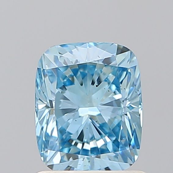 Lab-Grown Cushion Diamond - 1.01 Carats, Fancy Vivid Blue Color, VS2 Clarity - Certified by IGI - Report Number: LG601389266