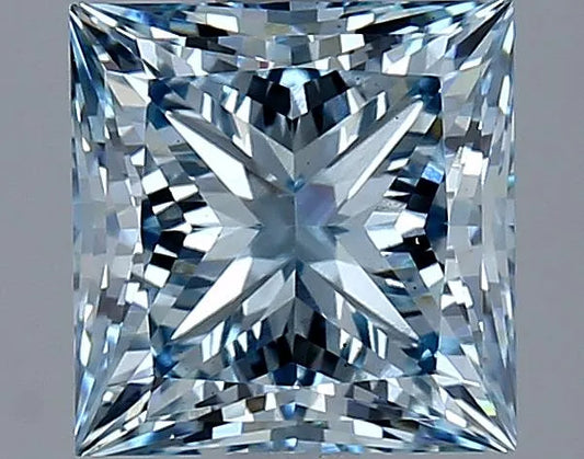 Diamant Princesse de 2,69 ct (couleur : bleu intense, pureté : VS1, certifié IGI)