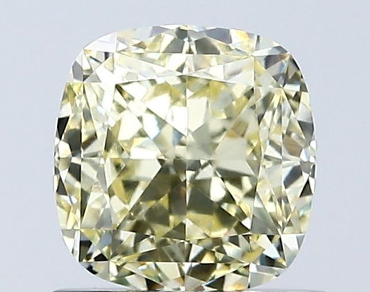 Lab-Grown Cushion Diamond - 1.1 Carats, Fancy Intense Yellow Color, VS1 Clarity - Certified by IGI - Report Number: LG671433096