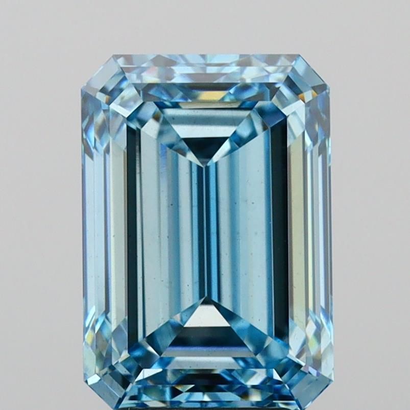 Lab-Grown Emerald Diamond - 5.02 Carats, Fancy Intense Blue Color, VS2 Clarity - Certified by IGI - Report Number: LG635423763