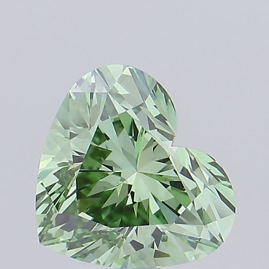 Lab-Grown Heart Diamond - 3.01 Carats, Fancy Vivid Green Color, VS2 Clarity - Certified by IGI - Report Number: LG663406152