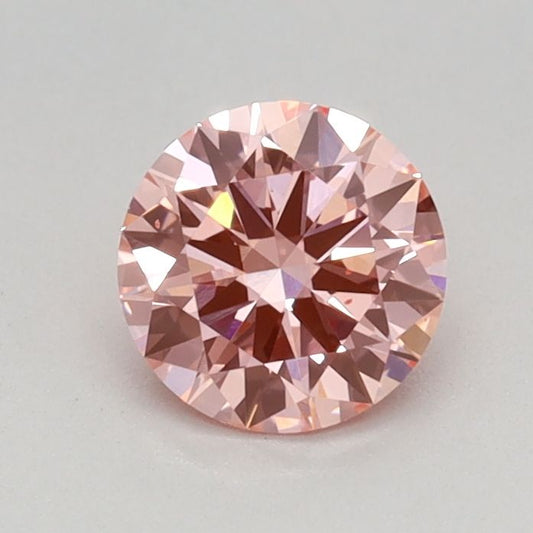 Lab-Grown Round Diamond - 0.5 Carats, Fancy Vivid Pink Color, VS1 Clarity - Certified by IGI - Report Number: LG674552650