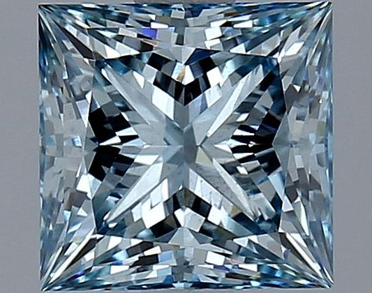 Lab-Grown Princess Diamond - 2.02 Carats, Fancy Intense Blue Color, VS2 Clarity - Certified by IGI - Report Number: LG634426633