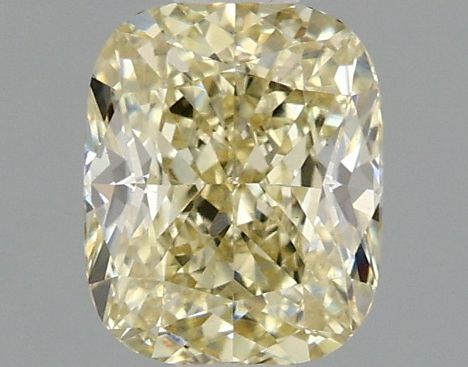 Lab-Grown Cushion Diamond - 1.02 Carats, Fancy Yellow Color, VS1 Clarity - Certified by IGI - Report Number: LG675526592