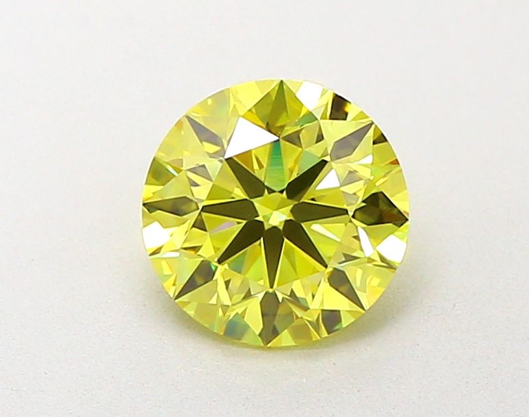 Lab-Grown Round Diamond - 1.51 Carats, Fancy Vivid Yellow Color, VVS2 Clarity - Certified by IGI - Report Number: LG651495266