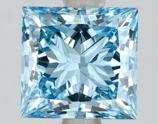 Lab-Grown Princess Diamond - 2.01 Carats, Fancy Vivid Blue Color, VS1 Clarity - Certified by IGI - Report Number: LG618468029