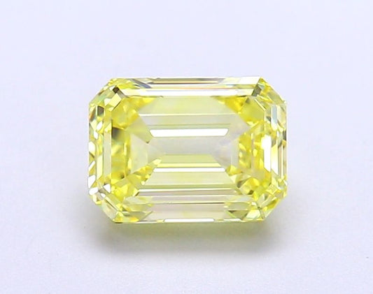 Lab-Grown Emerald Diamond - 1.53 Carats, Fancy Intense Yellow Color, VVS2 Clarity - Certified by IGI - Report Number: LG677560926