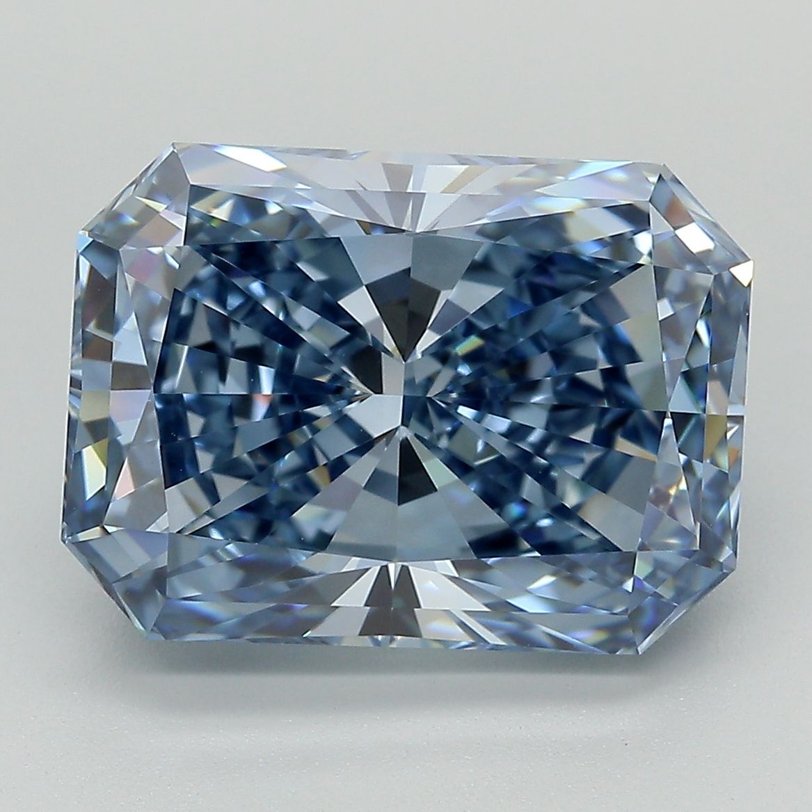 Lab-Grown Radiant Diamond - 8.27 Carats, Fancy Vivid Blue Color, VVS2 Clarity - Certified by IGI - Report Number: LG588361463