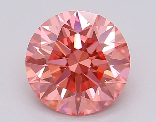 Lab-Grown Round Diamond - 1.05 Carats, Fancy Vivid Pink Color, VVS2 Clarity - Certified by IGI - Report Number: LG615366924