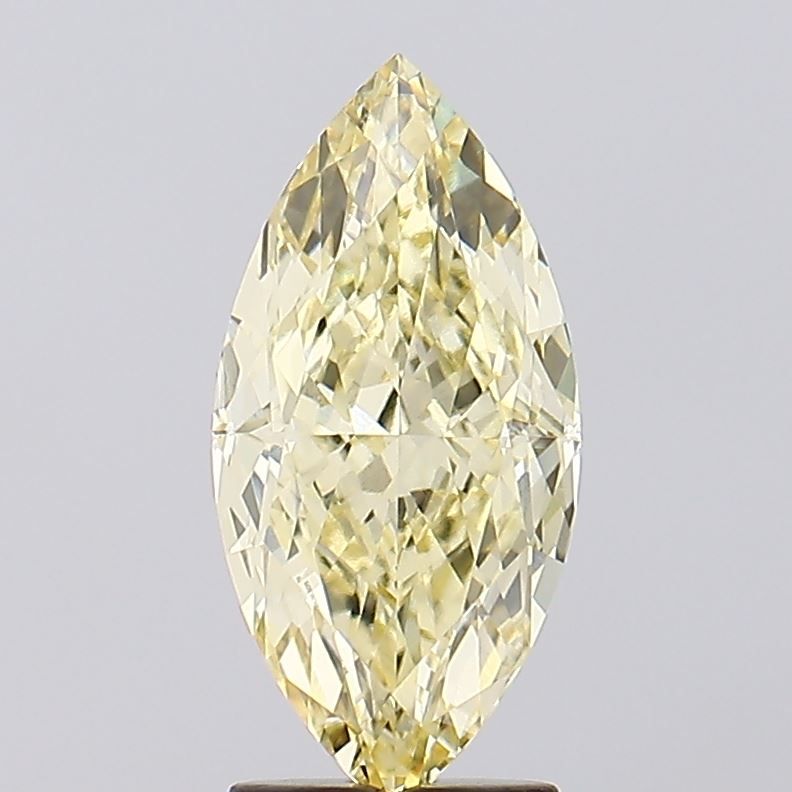 Lab-Grown Marquise Diamond - 3.1 Carats, Fancy Yellow Color, VVS2 Clarity - Certified by IGI - Report Number: LG628436309