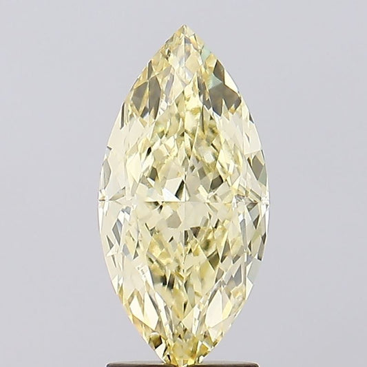 Lab-Grown Marquise Diamond - 3.1 Carats, Fancy Yellow Color, VVS2 Clarity - Certified by IGI - Report Number: LG628436309