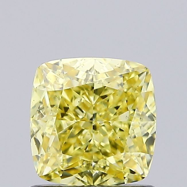 Lab-Grown Cushion Diamond - 1.13 Carats, Fancy Vivid Yellow Color, VS2 Clarity - Certified by IGI - Report Number: LG659462064