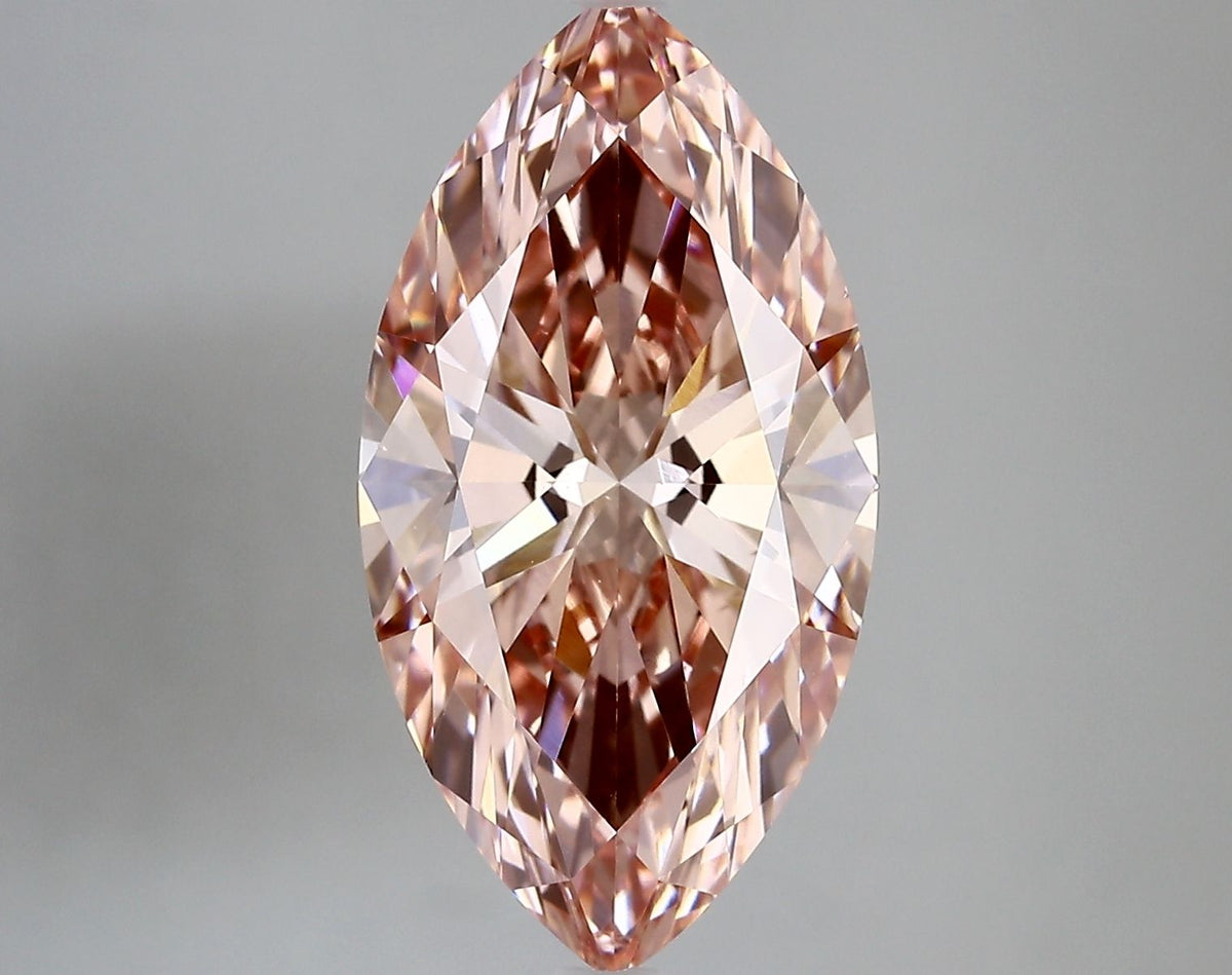 Lab-Grown Marquise Diamond - 5.05 Carats, Fancy Vivid Pink Color, VS1 Clarity - Certified by IGI - Report Number: LG683527658