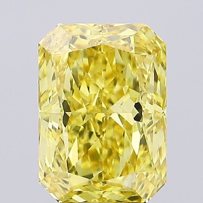 Lab-Grown Radiant Diamond - 3.54 Carats, Fancy Vivid Yellow Color, VS1 Clarity - Certified by IGI - Report Number: LG648474357