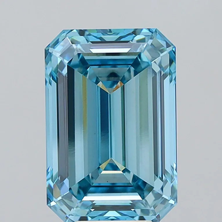 9.09ct Emerald Lab Grown Diamond (Colour Fancy Vivid Blue, Clarity VS1, IGI Certified)