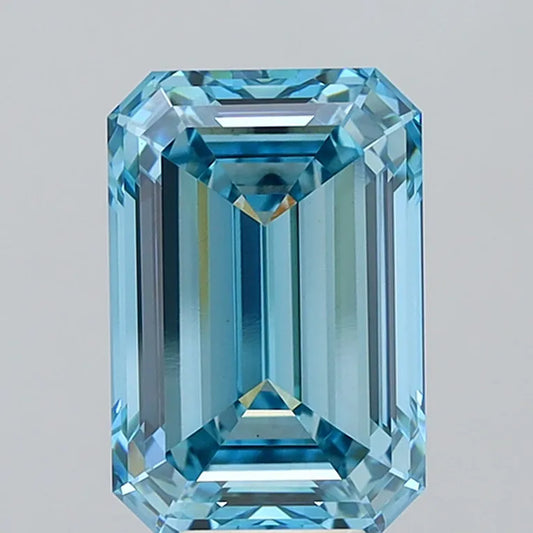 9.09ct Emerald Lab Grown Diamond (Colour Fancy Vivid Blue, Clarity VS1, IGI Certified)