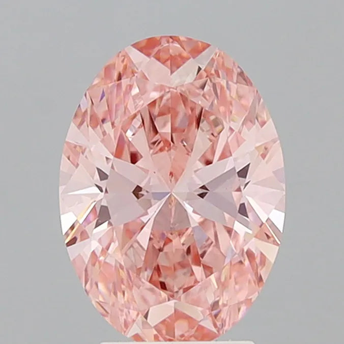 3.30ct Oval Lab Grown Diamond (Colour Fancy Vivid Pink, Clarity VVS2, IGI Certified)