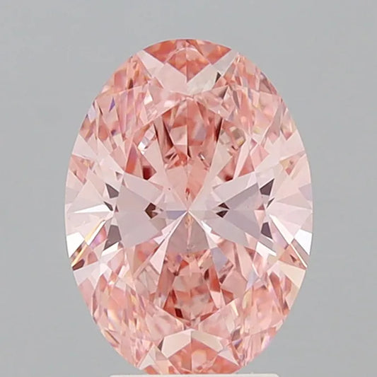 3,30 ct ovaler, im Labor gezüchteter Diamant (Farbe: Fancy Vivid Pink, Reinheit: VVS2, IGI-zertifiziert)