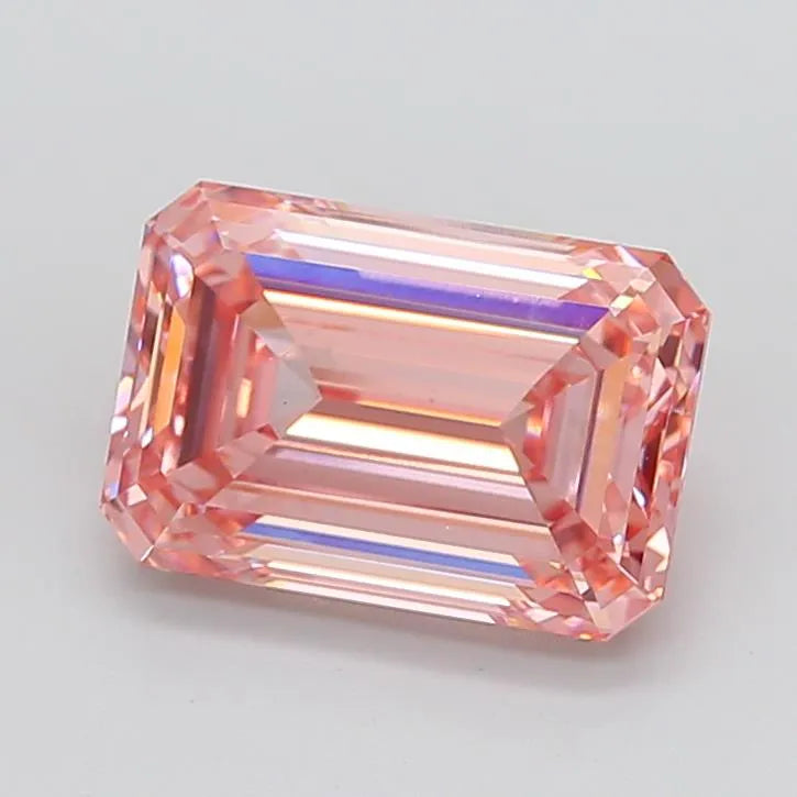 5.28ct Emerald Lab Grown Diamond (Colour Fancy Vivid Pink, Clarity VS1, IGI Certified)