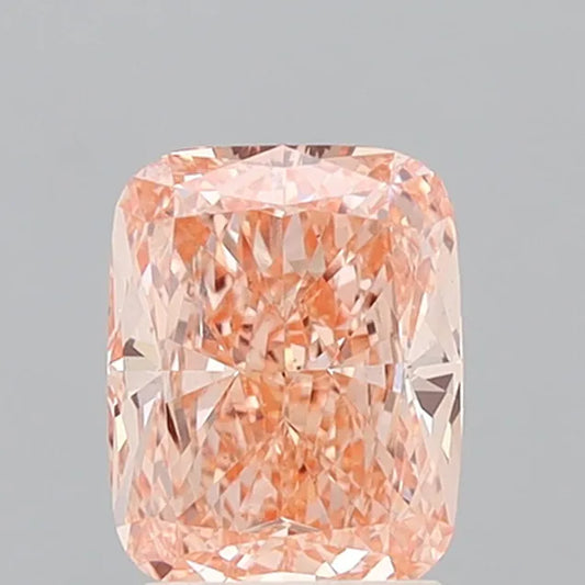 2.42ct Cushion modified Lab Grown Diamond (Colour Fancy Intense Pinkish Orange, Clarity VS1, IGI Certified)