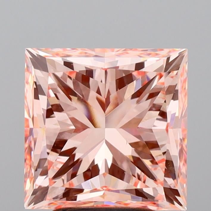 Lab-Grown Princess Diamond - 4.5 Carats, Fancy Intense Pink Color, VS1 Clarity - Certified by IGI - Report Number: LG685529645
