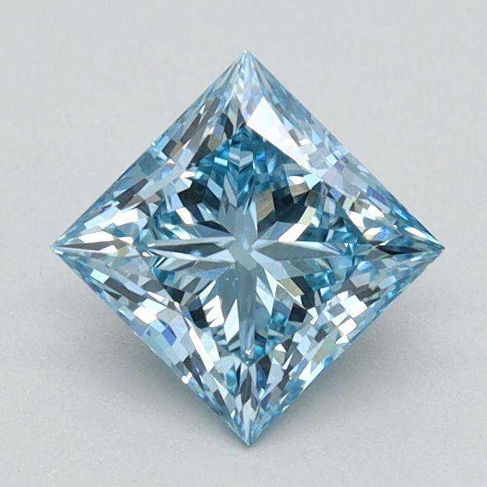 Lab-Grown Princess Diamond - 0.81 Carats, Fancy Vivid Blue Color, VVS2 Clarity - Certified by IGI - Report Number: LG626424592
