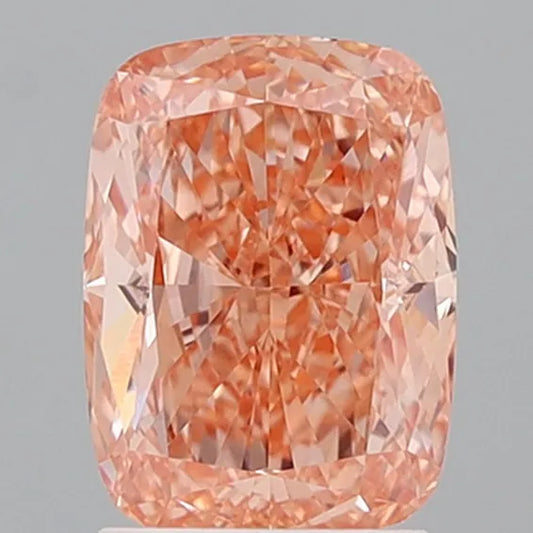 2.34ct Cushion modified Lab Grown Diamond (Colour Fancy Intense Pinkish Orange, Clarity VS1, IGI Certified)