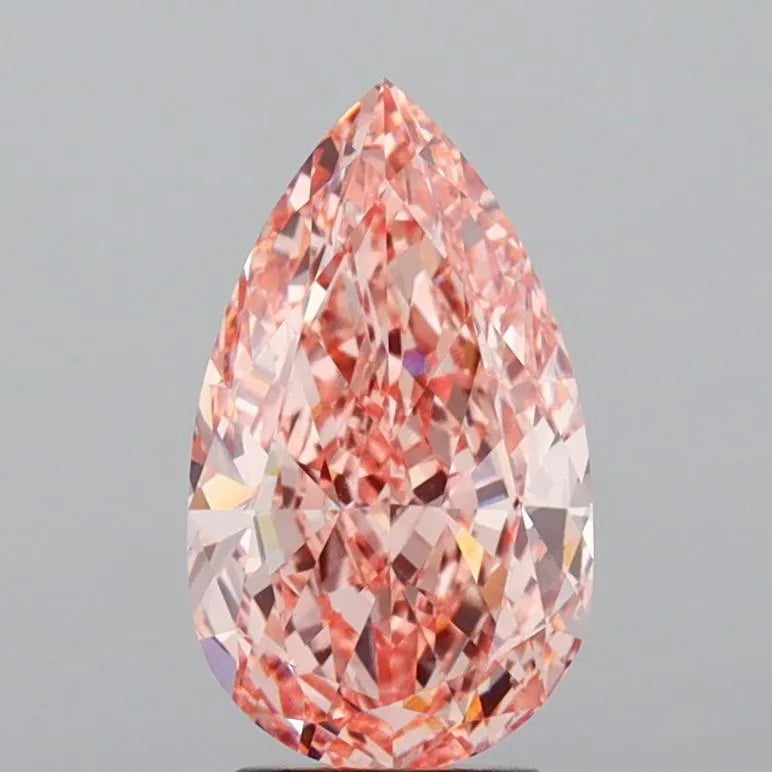 4.50ct Pear Lab Grown Diamond (Colour Fancy Vivid Pink, Clarity VVS2, IGI Certified)