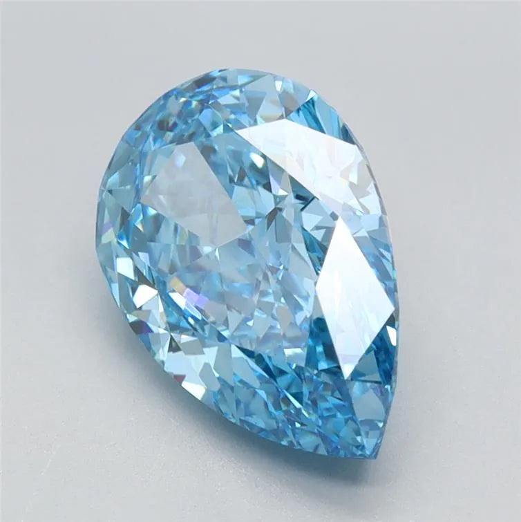 2.59ct Pear Lab Grown Diamond (Colour Fancy Vivid Blue, Clarity VVS2, IGI Certified)