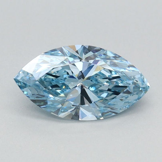 Lab-Grown Marquise Diamond - 0.7 Carats, Fancy Vivid Blue Color, VS1 Clarity - Certified by IGI - Report Number: LG626424602