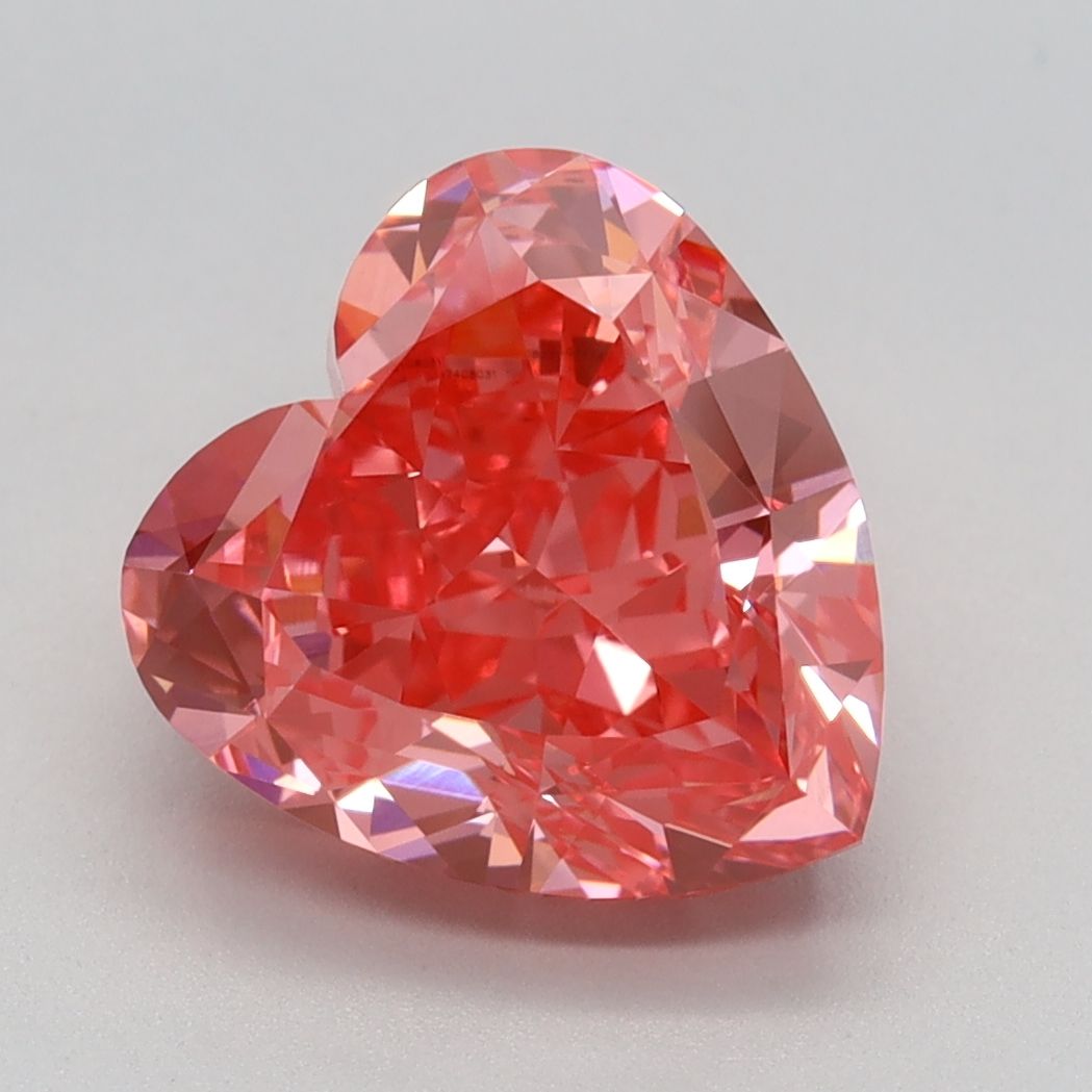 Lab-Grown Heart Diamond - 3.56 Carats, Fancy Vivid Pink Color, VS1 Clarity - Certified by IGI - Report Number: LG647408031