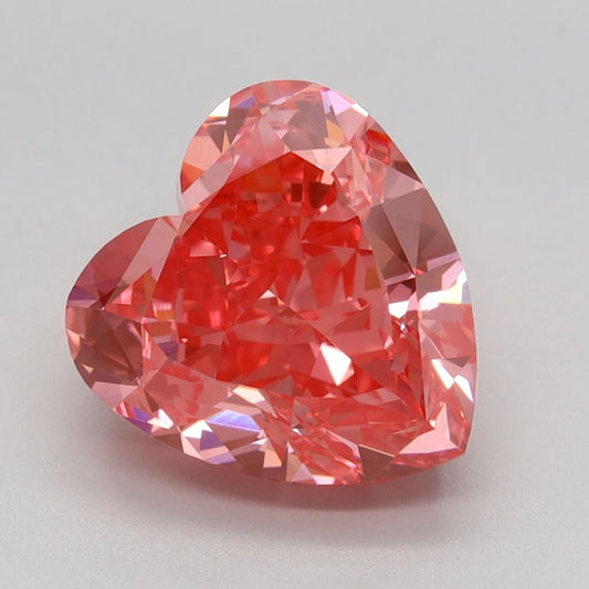 Lab-Grown Heart Diamond - 3.56 Carats, Fancy Vivid Pink Color, VS1 Clarity - Certified by IGI - Report Number: LG647408031