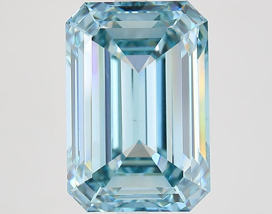 Lab-Grown Emerald Diamond - 7.68 Carats, Fancy Intense Blue Color, VS1 Clarity - Certified by IGI - Report Number: LG683583360