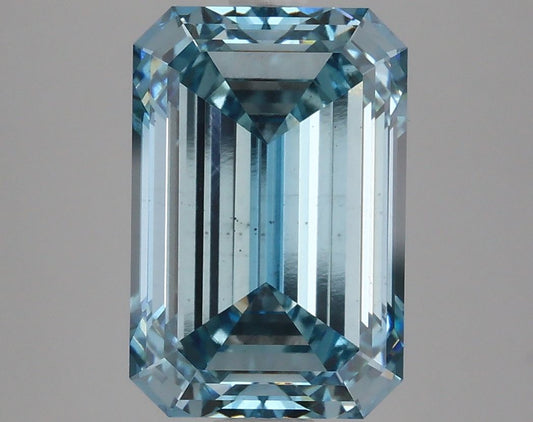 Lab-Grown Emerald Diamond - 5.08 Carats, Fancy Vivid Blue Color, VS2 Clarity - Certified by IGI - Report Number: LG626420508