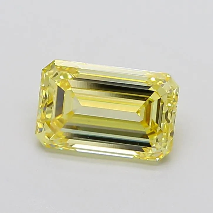 3.01ct Emerald Lab Grown Diamond (Colour Fancy Intense Yellow, Clarity VS1, IGI Certified)