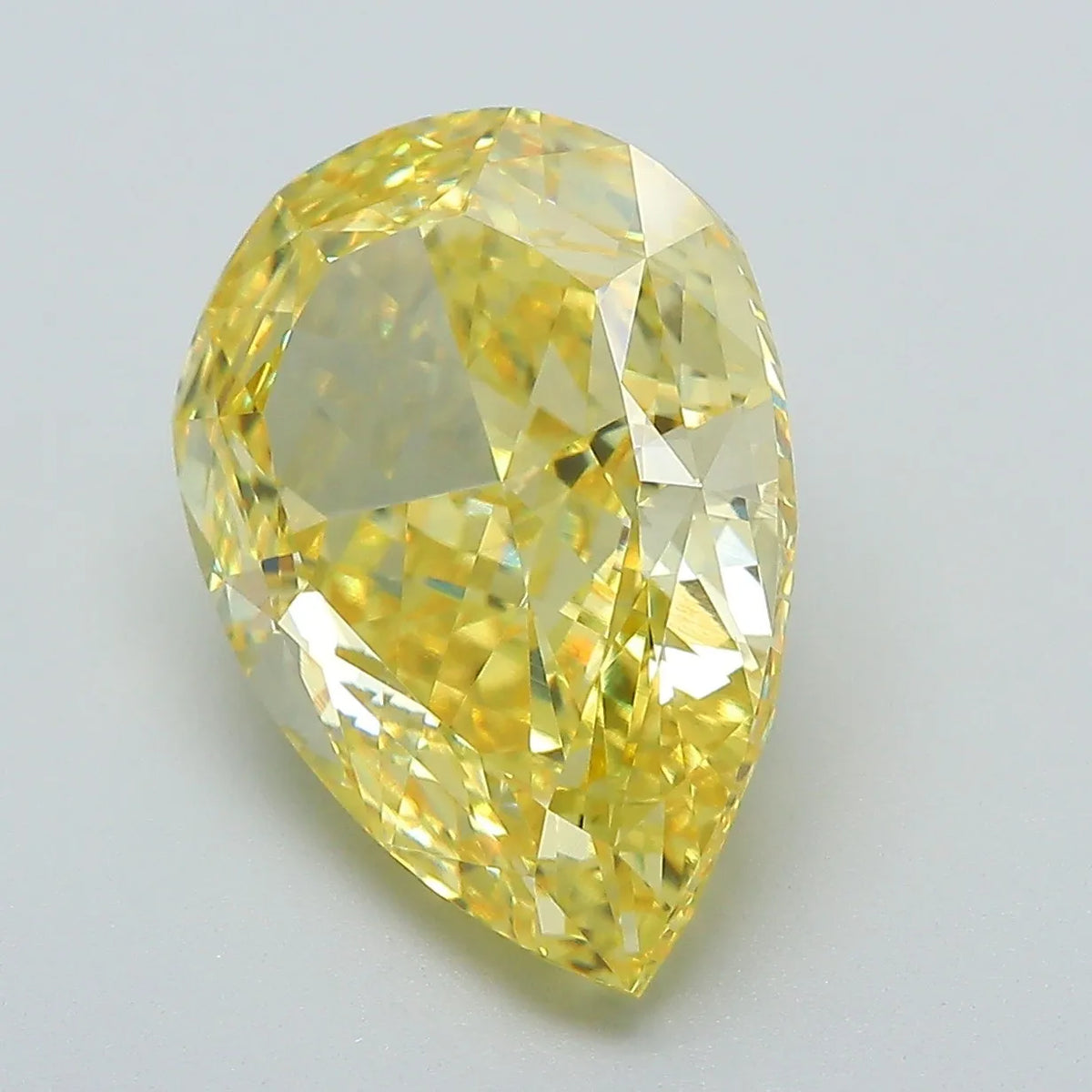 7.02ct Pear Lab Grown Diamond (Colour Fancy Vivid Yellow, Clarity VVS2, IGI Certified)