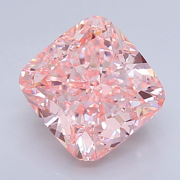 Lab-Grown Cushion Diamond - 4.02 Carats, Fancy Vivid Pink Color, VVS2 Clarity - Certified by IGI - Report Number: LG640491193