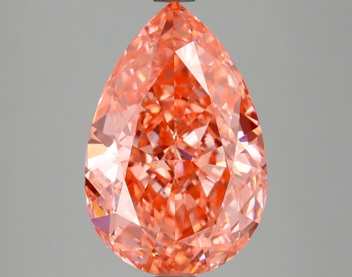 Lab-Grown Pear Diamond - 5.1 Carats, Fancy Vivid Pink Color, VS1 Clarity - Certified by IGI - Report Number: LG677579594