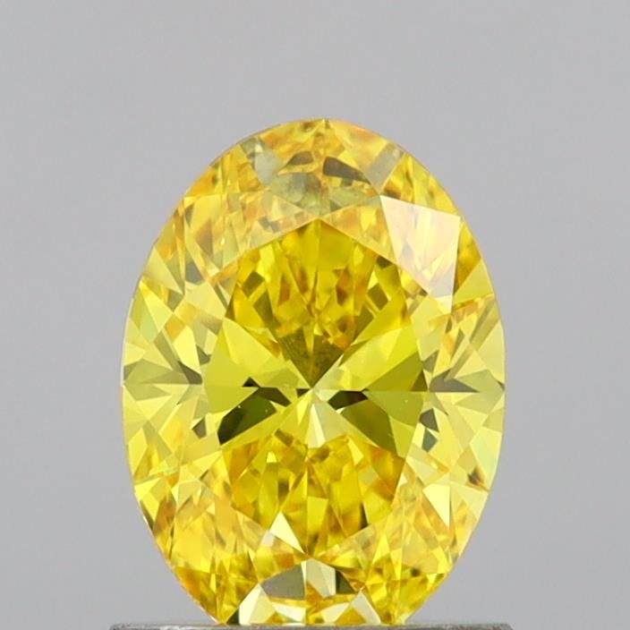 Lab-Grown Oval Diamond - 1.01 Carats, Fancy Vivid Yellow Color, VVS2 Clarity - Certified by IGI - Report Number: LG691539990