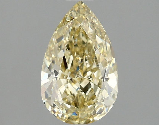 Lab-Grown Pear Diamond - 1.55 Carats, Fancy Yellow Color, VVS2 Clarity - Certified by IGI - Report Number: LG660418189