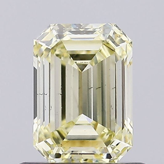 Lab-Grown Emerald Diamond - 0.77 Carats, Fancy Yellow Color, VS2 Clarity - Certified by IGI - Report Number: LG636479245