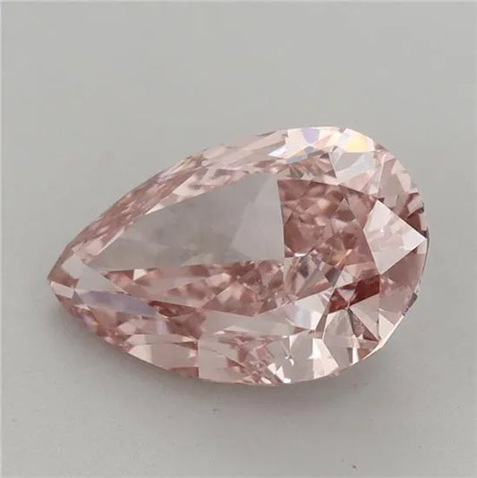 Diamant de laboratoire taille poire de 2,99 ct (couleur : rose vif fantaisie, pureté : VVS2, certifié IGI)