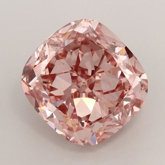 Lab-Grown Cushion Diamond - 4.09 Carats, Fancy Vivid Brownish Pink Color, VS1 Clarity - Certified by IGI - Report Number: LG582359119