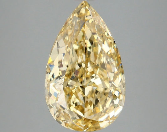 Lab-Grown Pear Diamond - 4.0 Carats, Fancy Intense Yellow Color, VS1 Clarity - Certified by IGI - Report Number: LG663405906