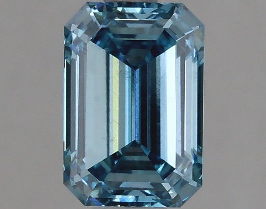 Lab-Grown Emerald Diamond - 1.55 Carats, Fancy Vivid Blue Color, VS2 Clarity - Certified by IGI - Report Number: LG626420550