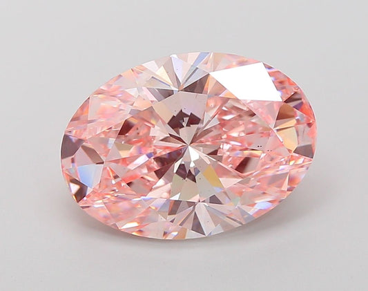 Lab-Grown Oval Diamond - 6.0 Carats, Fancy Intense Pink Color, VS2 Clarity - Certified by IGI - Report Number: LG659456065